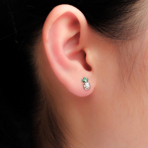 BOGO! 925 Silver Pineapple Palm Tree Earrings - Picture 5 of 7